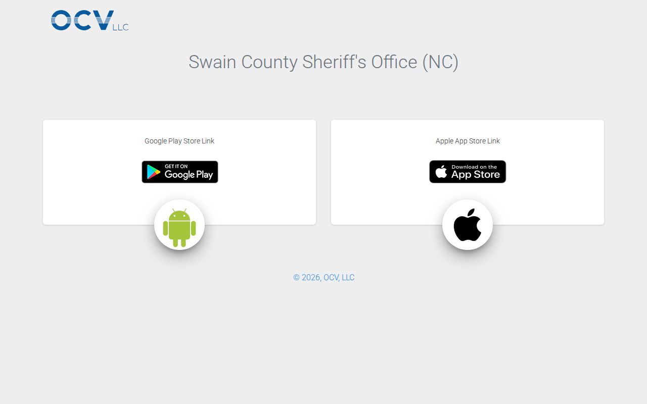 Swain County arrest search through the official sheriff app