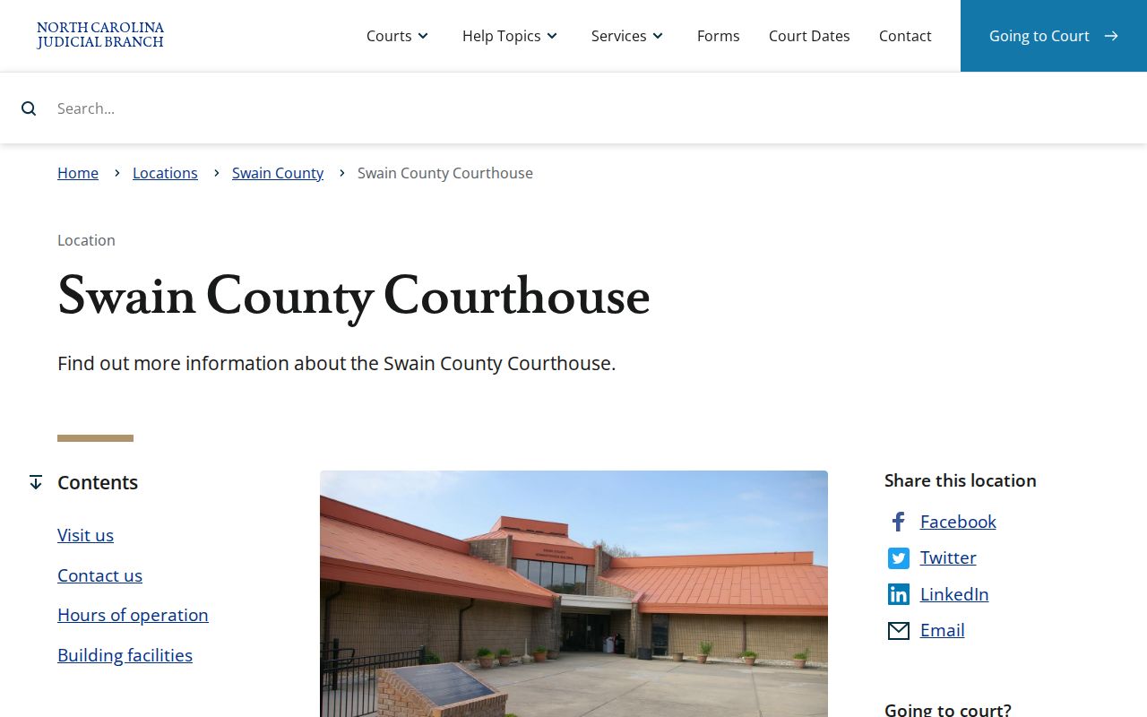 Swain County criminal court case courthouse information