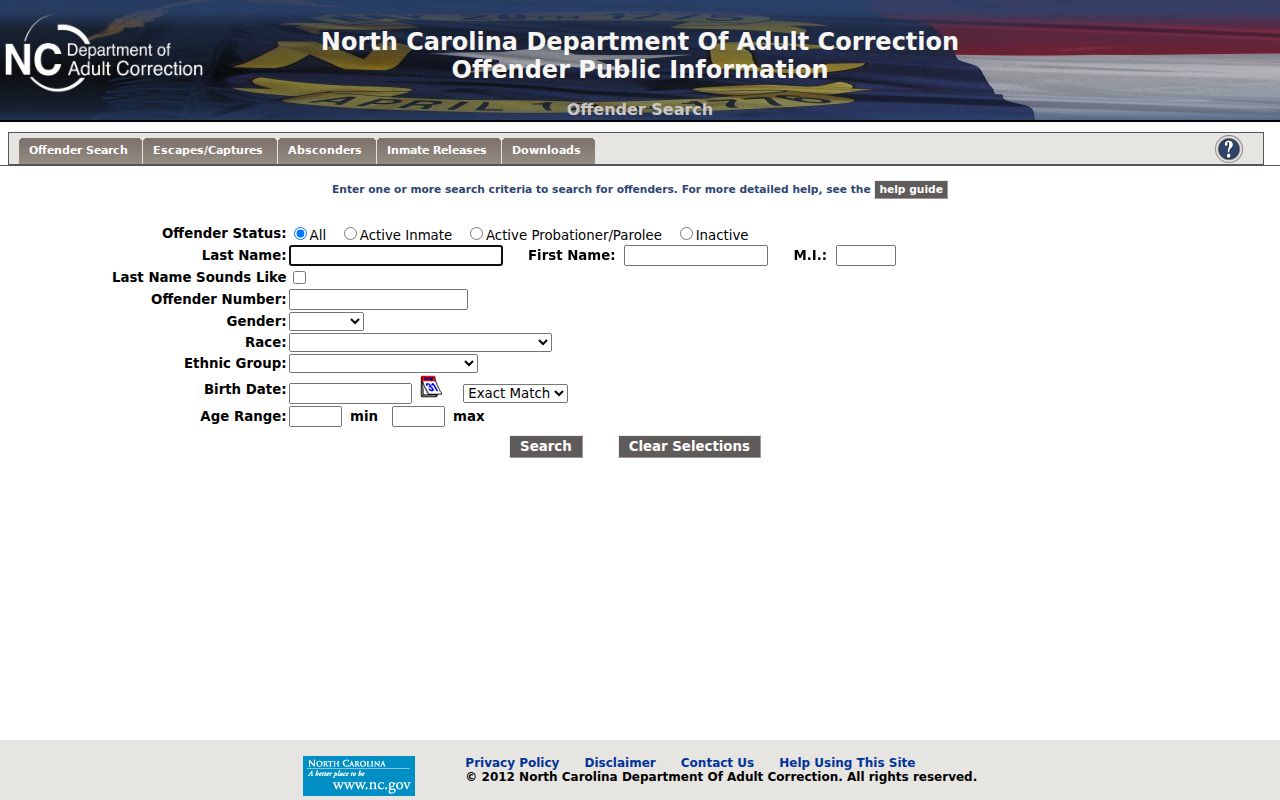 Swain County criminal records NCDAC offender search
